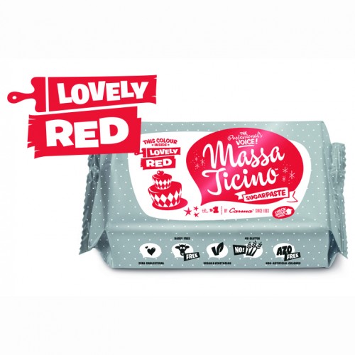 Massa Ticino Sugarpaste  Lovely Red - 250 gr