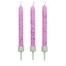 PME Candles Pink Glitter with Holders Pkg/10