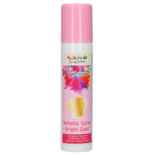 FunCakes FunColours Metallic Spray -Bright Gold- 100ml