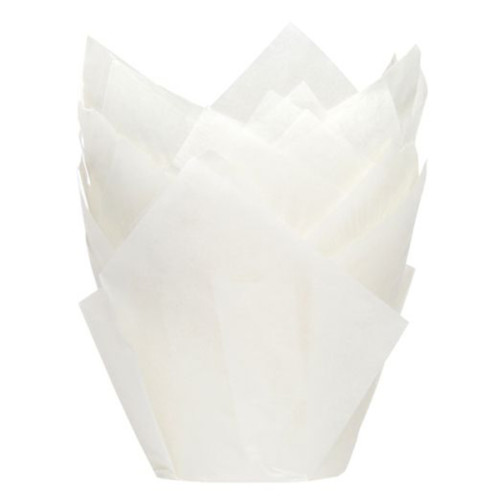 House of Marie - Muffin Cups Tulip White pk/36