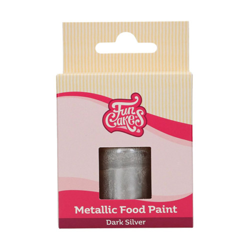 FunCakes - Metallic Food Paint Dark Silver 30 ml