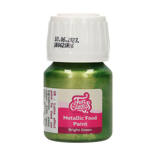 FunCakes - Metallic Food Paint Bright Green 30 ml