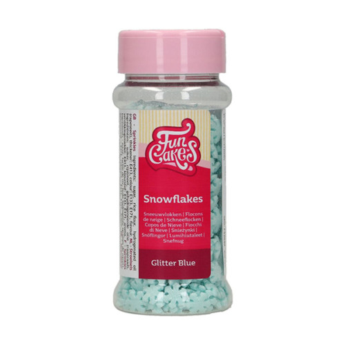 FunCakes - Glitter Schneeflocken Blau 50g