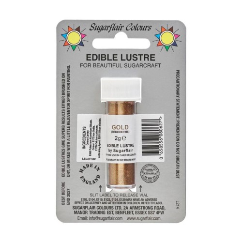 Sugarflair - Essbarer Goldluster - E171 Frei 2g