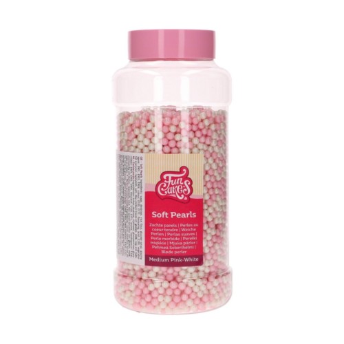 FunCakes Weiche Perlen -Rosa/Weiss- 60g