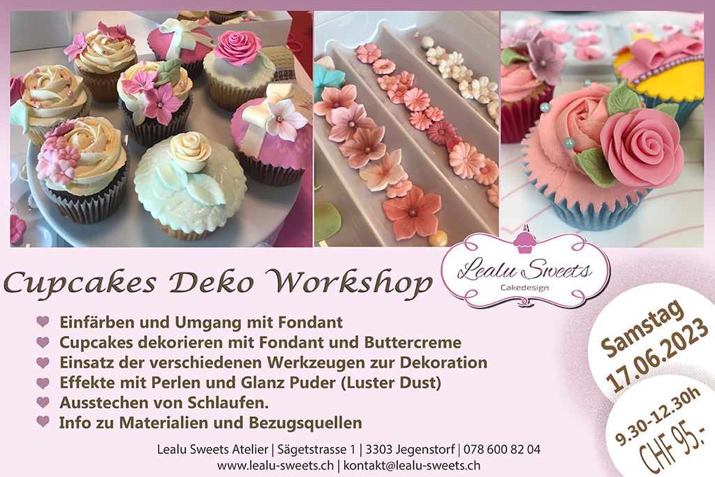 Cupcakes Deko Workshop – Samstag, 17.06.2023 09:30-12:30