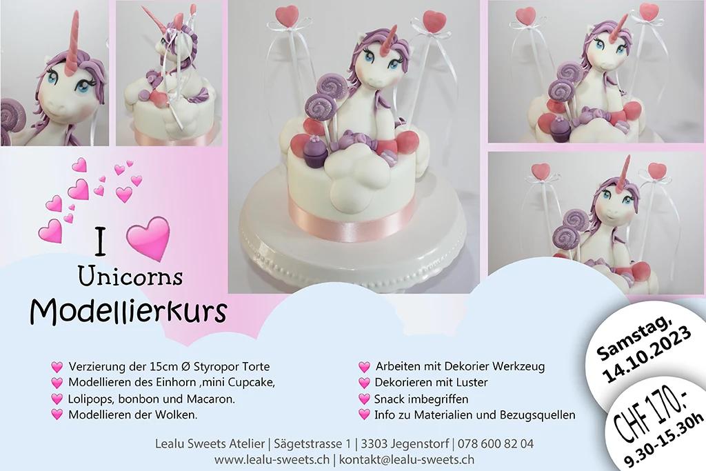 Modellier Workshop „I Love Unicorn“ – Samstag, 14.10.2023 09:30-15:30