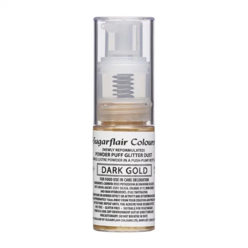 Sugarflair - Pumpspray Glitzerstaub -Dunkelgold – Bild 2