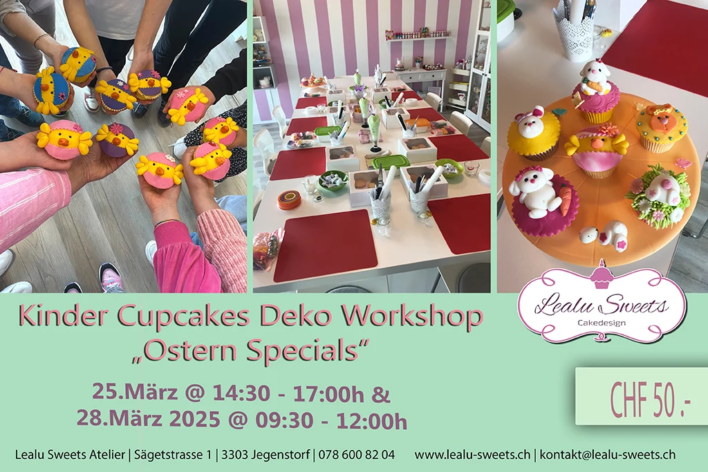 Kinder Cupcakes Deko Workshop „Ostern Specials“ – Mittwoch, 25.03.2026 14:30-17:00