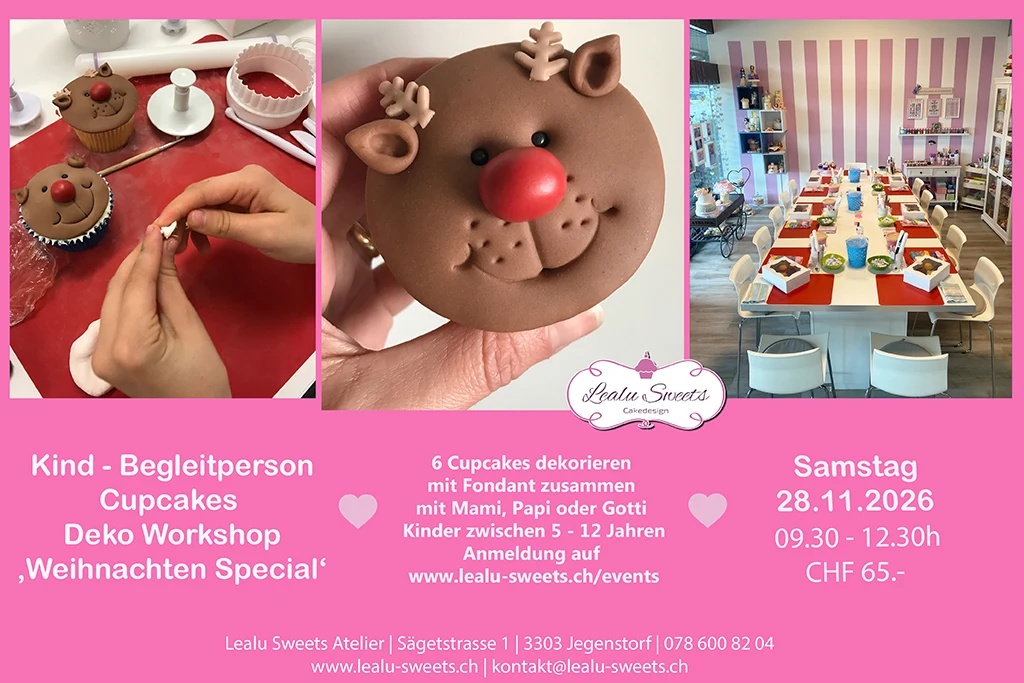 Kind + Begleitperson Cupcakes Deko Workshop "Weihnachten Special" - Samstag, 28.11.2026 09:30-12:30