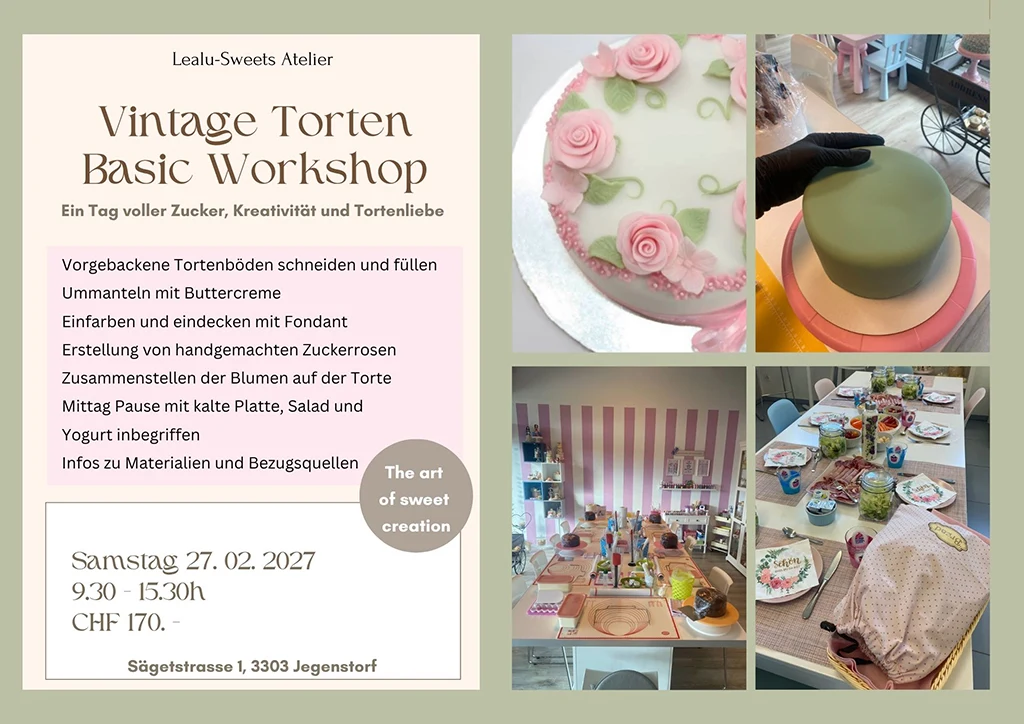 Vintage Torten Workshop Basic - Samstag, 27.02.2027 09:30-15:30